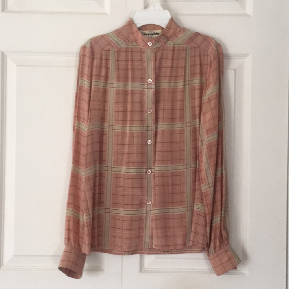 Vtg Franck Olivier France Silk Mauve Blouse Size 1